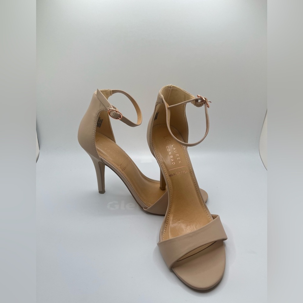 LC Lauren Conrad Women’s Fahnny Two-Piece Nude Ankle Strap Heels Size 7 1/2 M - Picture 3 of 10